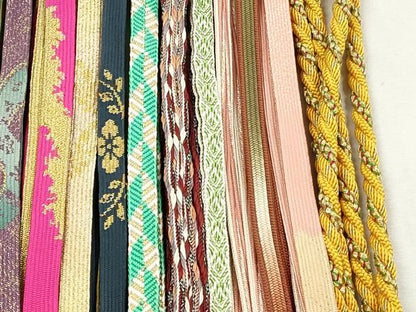 平和屋着物●和装小物　帯締め20本セット　高麗組　笹浪組　唐組　金銀糸　逸品　CABL9346qe