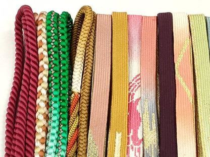 平和屋着物●和装小物　帯締め20本セット　高麗組　笹浪組　亀甲組　鎌倉組　角八つ組　金銀糸　逸品　CABL9349qe