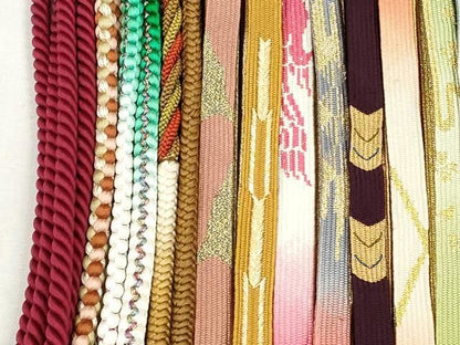 平和屋着物●和装小物　帯締め20本セット　高麗組　笹浪組　亀甲組　鎌倉組　角八つ組　金銀糸　逸品　CABL9349qe