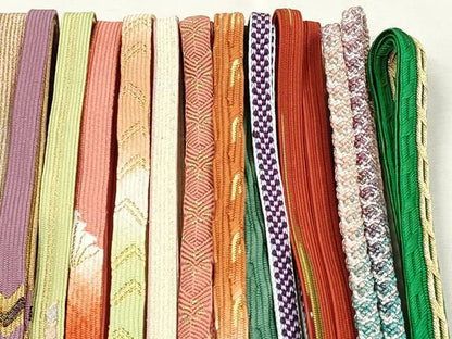 平和屋着物●和装小物　帯締め20本セット　高麗組　唐組　変わり貝の口織　平源氏組　奈良組　金銀糸　逸品　CABL9351qe