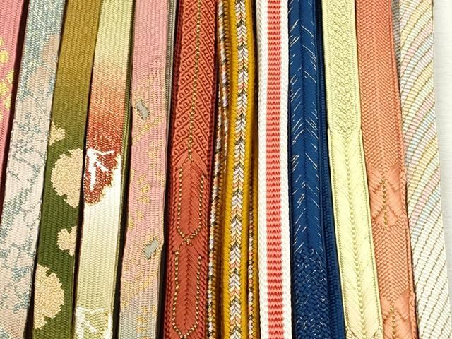 平和屋着物●和装小物　帯締め20本セット　高麗組　笹浪組　本貝の口　角八つ組　平源氏組　亀甲組　大和組　金糸　逸品　CABL9360qe
