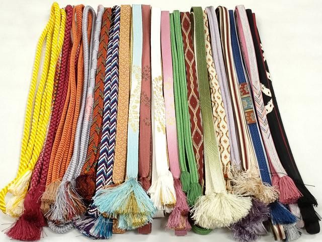 平和屋着物●和装小物　帯締め20本セット　高麗組　冠組　唐組　笹浪組　大和組　鴨川組　観世織　礼装用　金銀糸　逸品　CABL9361qe