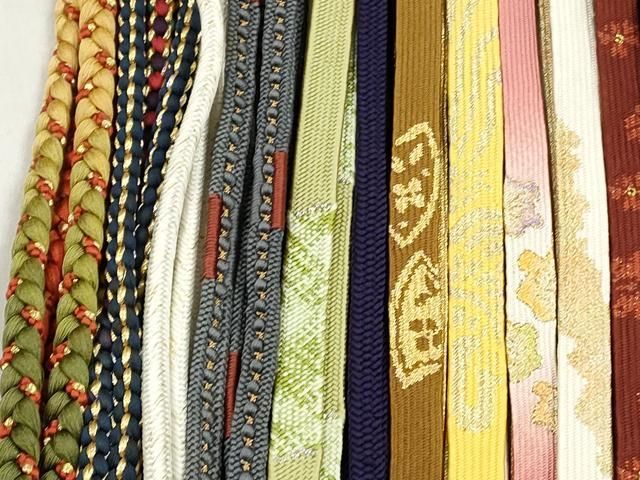 平和屋着物●和装小物　帯締め20本セット　高麗組　変わり貝の口織　冠組　笹浪組　唐組　奈良組　礼装用　金銀糸　逸品　CABL9363qe