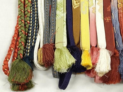 平和屋着物●和装小物　帯締め20本セット　高麗組　変わり貝の口織　冠組　笹浪組　唐組　奈良組　礼装用　金銀糸　逸品　CABL9363qe
