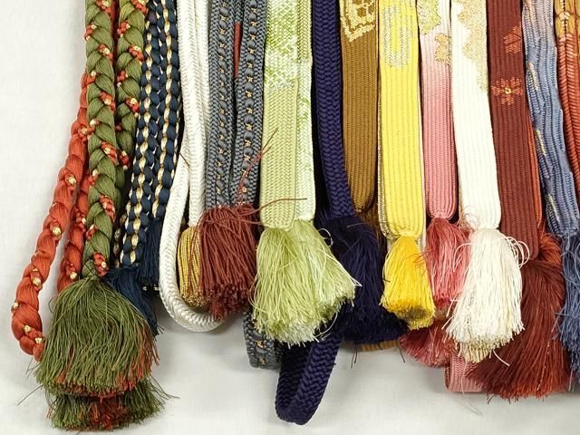 平和屋着物●和装小物　帯締め20本セット　高麗組　変わり貝の口織　冠組　笹浪組　唐組　奈良組　礼装用　金銀糸　逸品　CABL9363qe
