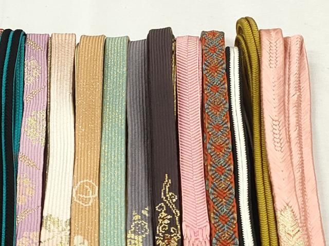 平和屋着物●和装小物　帯締め20本セット　高麗組　笹浪組　唐組　冠組　鴨川組　大和組　長尺　金糸　逸品　CABL9365qe