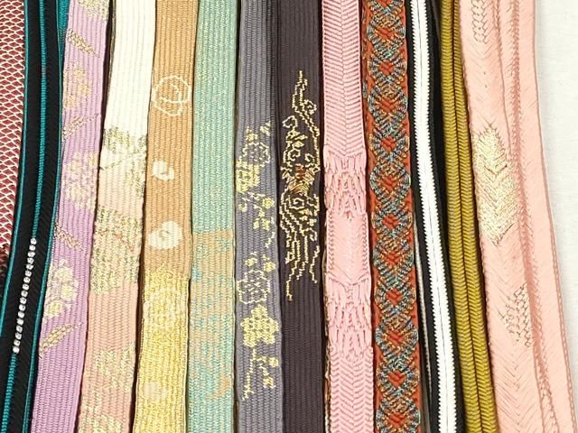 平和屋着物●和装小物　帯締め20本セット　高麗組　笹浪組　唐組　冠組　鴨川組　大和組　長尺　金糸　逸品　CABL9365qe