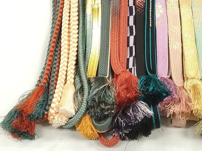 平和屋着物●和装小物　帯締め20本セット　高麗組　笹浪組　唐組　冠組　鴨川組　大和組　長尺　金糸　逸品　CABL9365qe