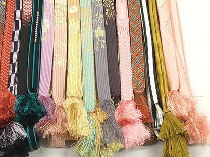 平和屋着物●和装小物　帯締め20本セット　高麗組　笹浪組　唐組　冠組　鴨川組　大和組　長尺　金糸　逸品　CABL9365qe