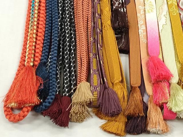 平和屋着物●和装小物　帯締め20本セット　高麗組　唐組　畝組　冠組　大和組　丸源氏組　観世組　礼装用　金銀糸　逸品　CABL9371qe