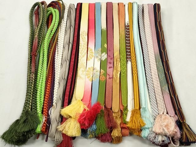 平和屋着物●和装小物　帯締め20本セット　高麗組　笹浪組　冠組　大和組　礼装用　金糸　逸品　CABL9378qe