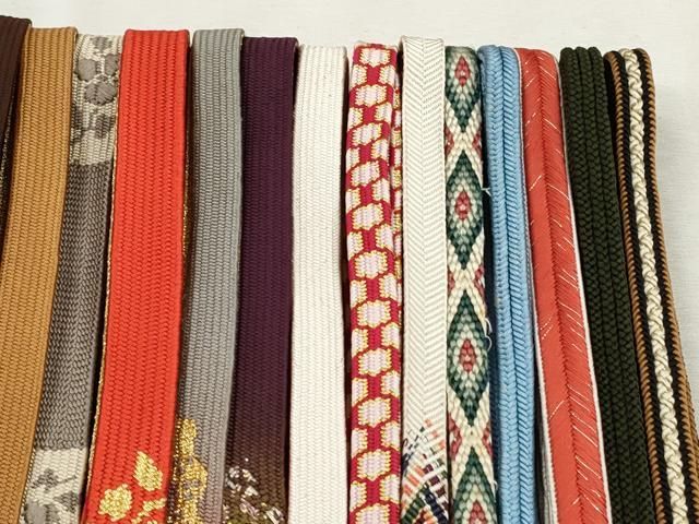 平和屋着物●和装小物　帯締め20本セット　高麗組　亀甲組　笹浪組　唐組　冠組　大和組　角八つ組　金糸　逸品　CABL9387qe
