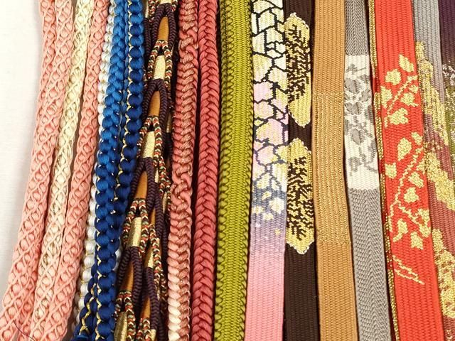平和屋着物●和装小物　帯締め20本セット　高麗組　亀甲組　笹浪組　唐組　冠組　大和組　角八つ組　金糸　逸品　CABL9387qe