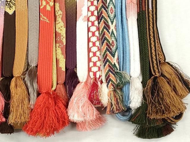 平和屋着物●和装小物　帯締め20本セット　高麗組　亀甲組　笹浪組　唐組　冠組　大和組　角八つ組　金糸　逸品　CABL9387qe