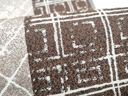 平和屋着物●西陣 両面 全通柄袋帯 紹巴織 幾何学文様 正絹 逸品 CABL9604hy