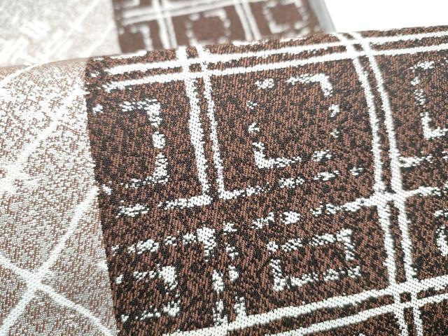 平和屋着物●西陣 両面 全通柄袋帯 紹巴織 幾何学文様 正絹 逸品 CABL9604hy