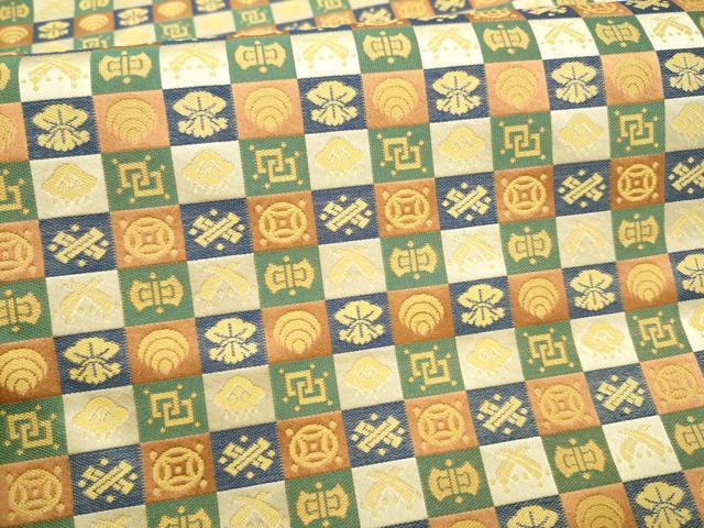平和屋着物●全通柄　九寸名古屋帯　市松吉祥文　正絹　逸品　CABL9610hy