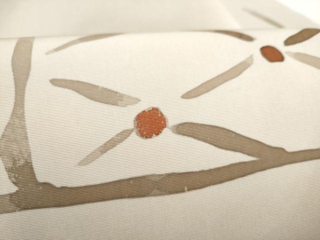 平和屋着物●塩瀬　九寸名古屋帯　ろうけつ染　抽象文様　鈴乃屋扱い　正絹　逸品　CABL9621hy