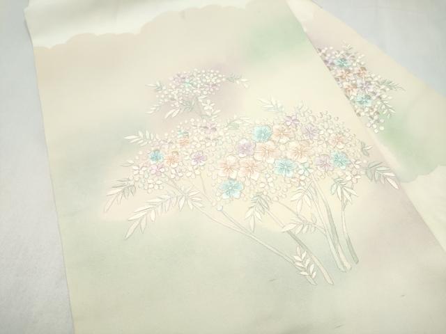 平和屋着物●九寸名古屋帯　総刺繍　枝花文　正絹　逸品　CABL9632hy