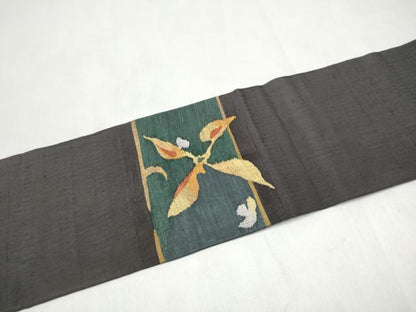 平和屋着物●九寸名古屋帯　すくい織　幾何学文様　金銀糸　鈴乃屋扱い　正絹　逸品　CABL9636hy