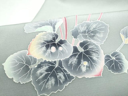 平和屋着物●京友禅 羽田工房　京都府指定無形文化財保持者　羽田登　塩瀬　九寸名古屋帯　草花文　三越扱い　正絹　逸品　CABL9641hy