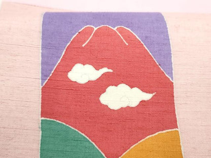 平和屋着物●九寸開き名古屋帯　作家物　紬地　遠山文　正絹　逸品　CABL9645hy