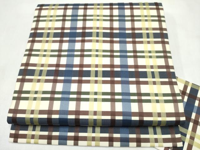 平和屋着物●全通柄　九寸名古屋帯　格子柄　正絹　逸品　CABL9650hy