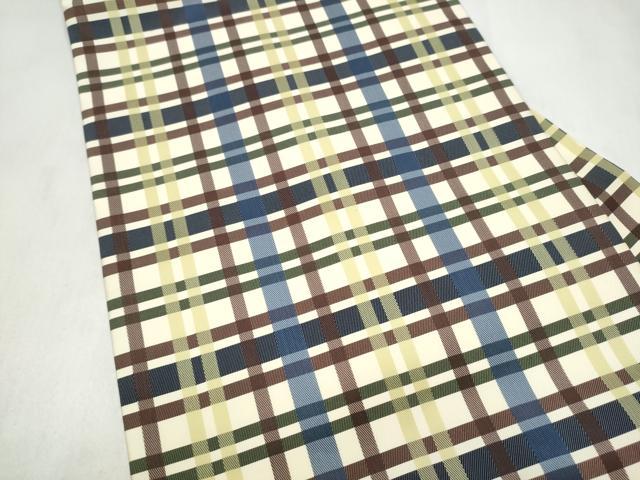 平和屋着物●全通柄　九寸名古屋帯　格子柄　正絹　逸品　CABL9650hy