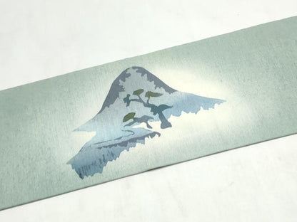 平和屋着物▼塩瀬　九寸名古屋帯　錦華紬　風景文　証紙付き　正絹　逸品　CABL9659hy