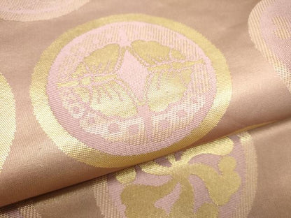 平和屋着物●西陣　川島織物　九寸名古屋帯　花蝶丸文　金糸　正絹　逸品　CABL9660hy