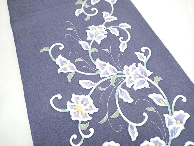 平和屋着物●友禅作家　佐波古直明　九寸開き名古屋帯　花唐草文　金彩　正絹　逸品　CABL9661hy