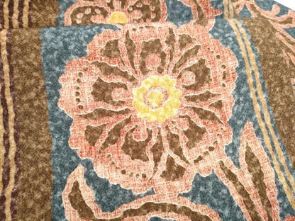 平和屋着物●全通柄　九寸名古屋帯　草花文　鬼しぼ縮緬　正絹　逸品　CABL9666hy