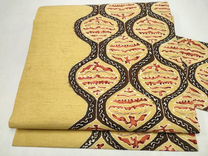 平和屋着物●九寸名古屋帯　ろうけつ染　紬地　立涌霞文　正絹　逸品　CABL9669hy