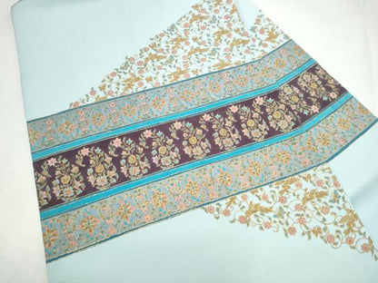 平和屋着物●塩瀬　九寸名古屋帯　花鳥唐草文　金彩　正絹　逸品　CABL9670hy
