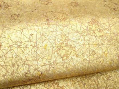 平和屋着物●塩瀬　九寸名古屋帯　霞文　金彩　正絹　逸品　CABL9671hy