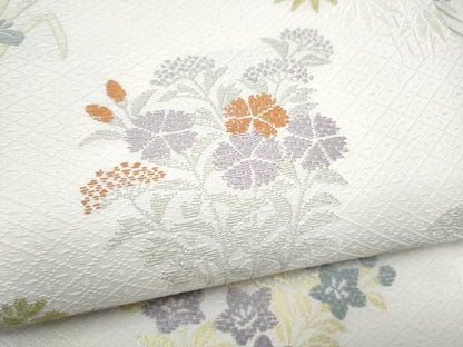 平和屋着物●九寸名古屋帯　唐織　草花文　正絹　逸品　CABL9682hy