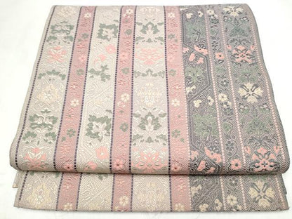 平和屋着物●本場筑前博多織　八寸名古屋帯　花間道　正絹　逸品　CABL9685hy