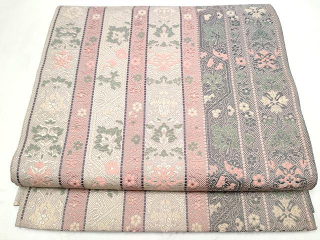 平和屋着物●本場筑前博多織　八寸名古屋帯　花間道　正絹　逸品　CABL9685hy