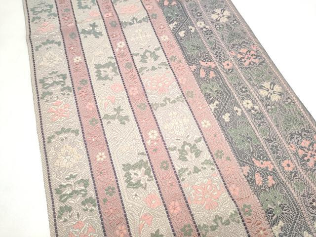 平和屋着物●本場筑前博多織　八寸名古屋帯　花間道　正絹　逸品　CABL9685hy