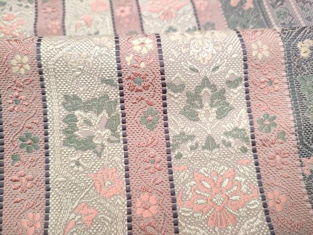 平和屋着物●本場筑前博多織　八寸名古屋帯　花間道　正絹　逸品　CABL9685hy