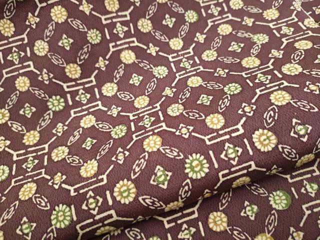平和屋着物●全通柄　九寸名古屋帯　型染め　蜀江花文　鬼しぼ縮緬　正絹　逸品　CABL9689hy