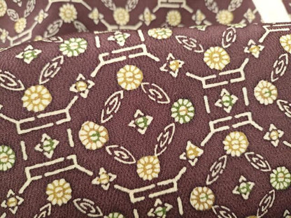 平和屋着物●全通柄　九寸名古屋帯　型染め　蜀江花文　鬼しぼ縮緬　正絹　逸品　CABL9689hy