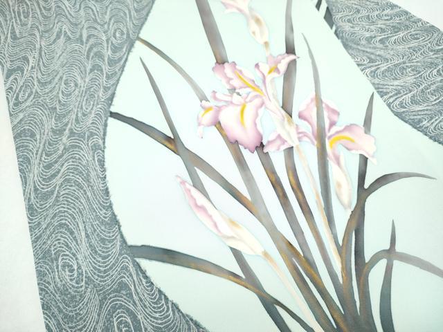 平和屋着物●塩瀬　九寸名古屋帯　天野木仙　草花文　金彩　正絹　逸品　CABL9690hy