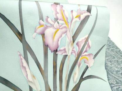 平和屋着物●塩瀬　九寸名古屋帯　天野木仙　草花文　金彩　正絹　逸品　CABL9690hy