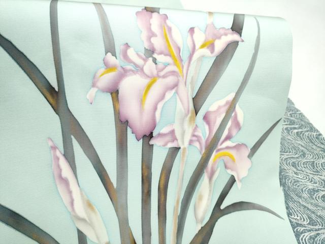 平和屋着物●塩瀬　九寸名古屋帯　天野木仙　草花文　金彩　正絹　逸品　CABL9690hy