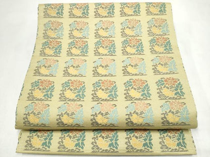 平和屋着物●西陣　川島織物　九寸開き名古屋帯　草花文　正絹　逸品　CABL9693hy
