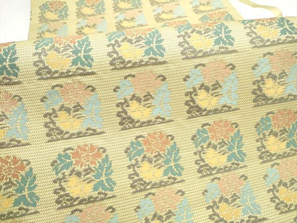 平和屋着物●西陣　川島織物　九寸開き名古屋帯　草花文　正絹　逸品　CABL9693hy