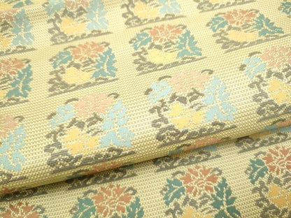 平和屋着物●西陣　川島織物　九寸開き名古屋帯　草花文　正絹　逸品　CABL9693hy