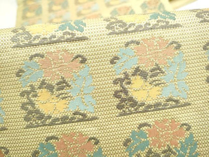 平和屋着物●西陣　川島織物　九寸開き名古屋帯　草花文　正絹　逸品　CABL9693hy