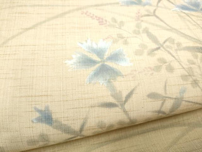 平和屋着物＊夏物　九寸名古屋帯　枝花文　麻　逸品　CABL9695hy